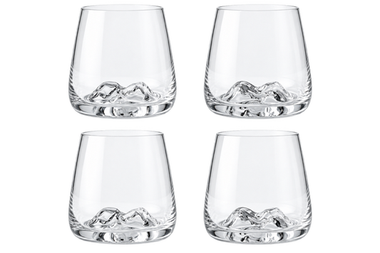 4 Trinkgläser Bergdesign 400 ml Wassergläser Cocktailgläser Whiskeygläser