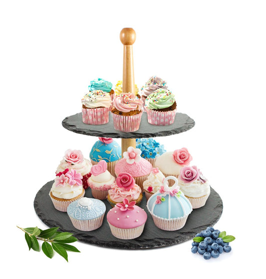 2-tier cake stand Ø30cm made of slate cake plate cake stand serving stand