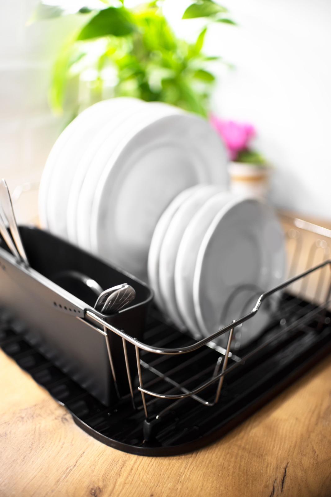 Dish drainer with drip tray, dish rack, dish drainer