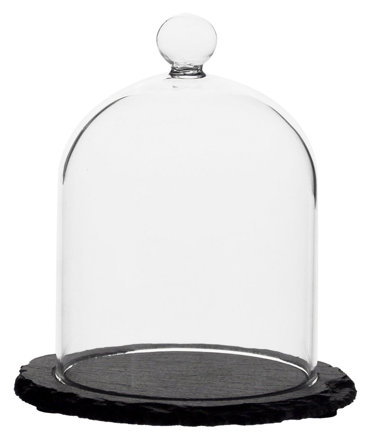 Glass bell on slate plate 9x12x15cm glass hood glass dome bell glass dome hood