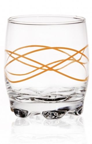 6 Trinkgläser 250ml bunte Linien-Motiv Wassergläser Saftgläser Whiskygläser