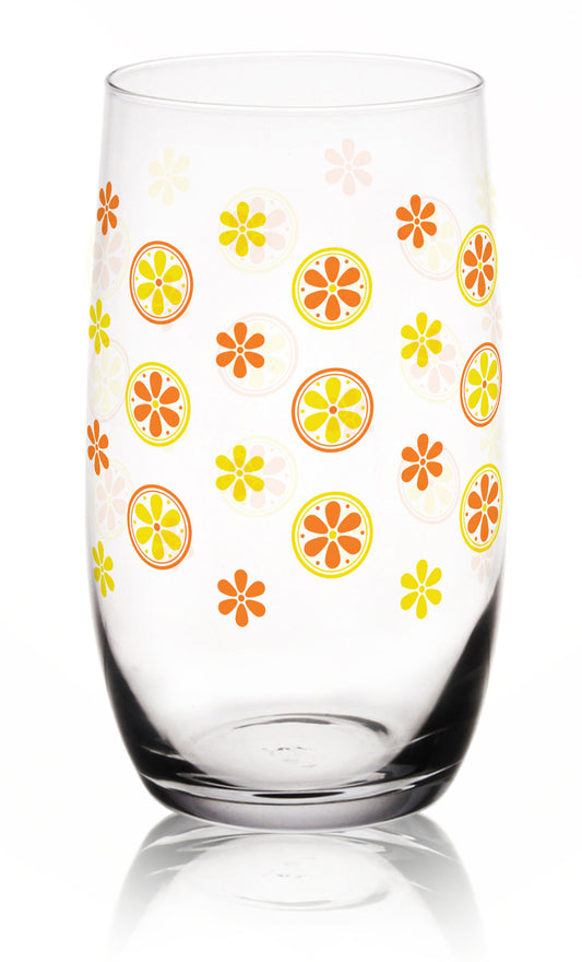 6 verres à long drink 320ml avec motif floral