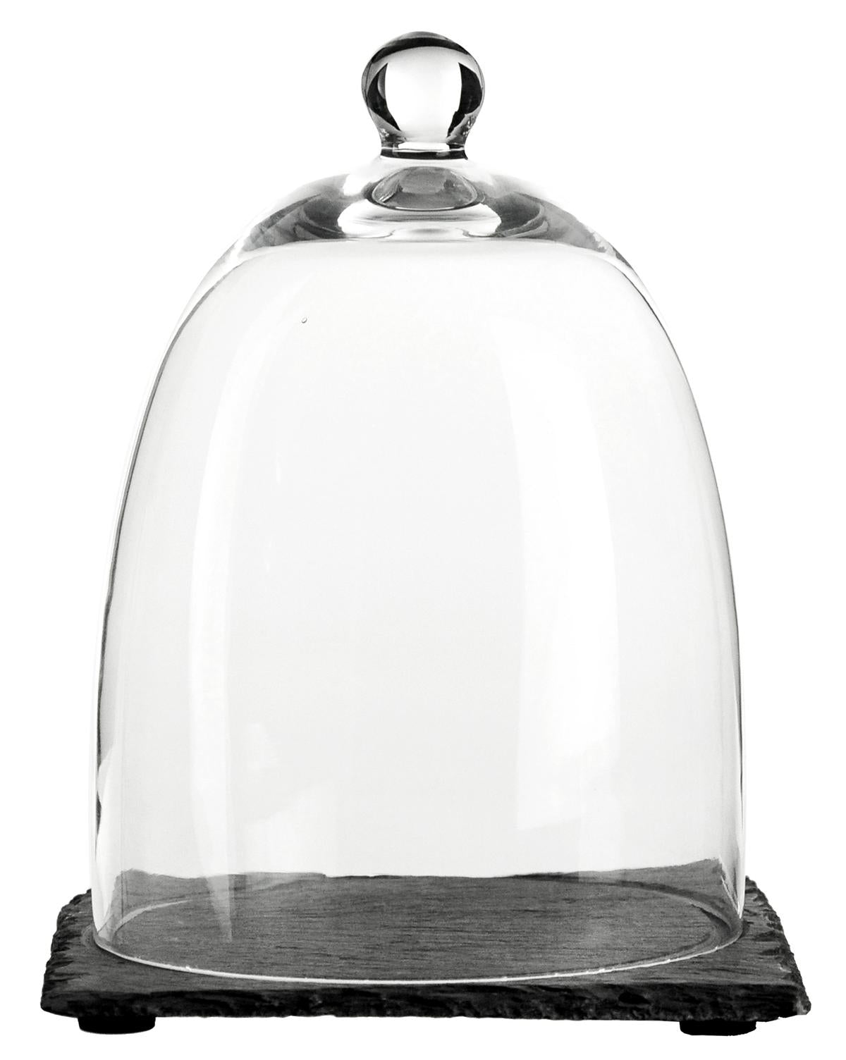 Glasglocke auf Schieferplatte 15x20cm Glashaube Glaskuppel Glocke Glasdom Haube