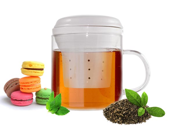 Verre à thé avec passoire à thé en porcelaine, filtre à thé, théière, tasse à thé, tasse à thé