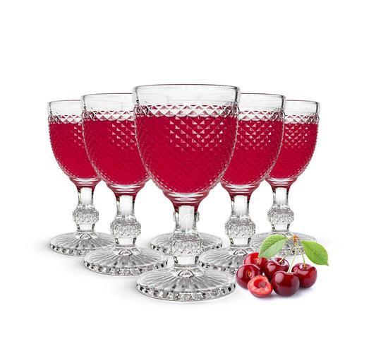 6 wine glasses with relief 300ml on foot red wine glasses white wine glasses drinking glasses