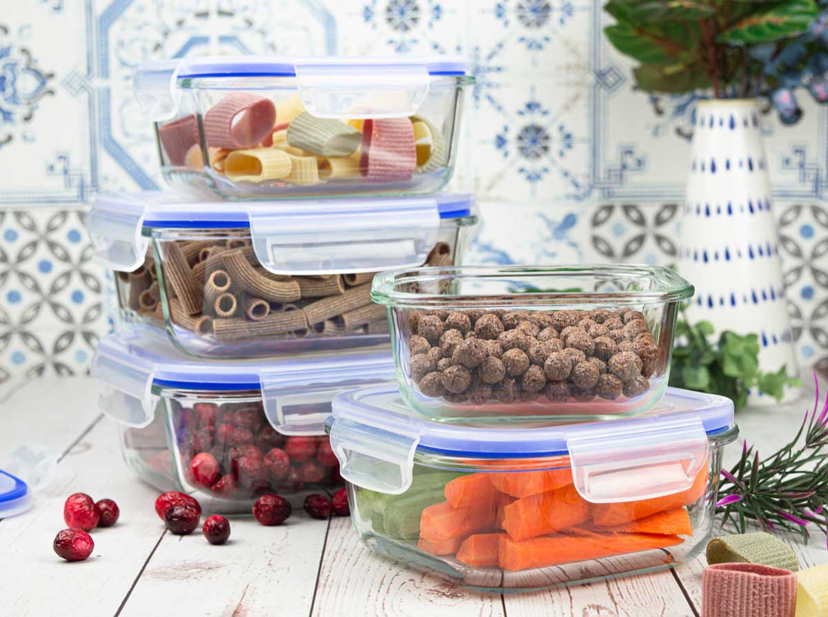 10tlg. Frischhaltedosen Glas Lunchbox Vorratsdosen Brotdose luftdicht -40 bis 25