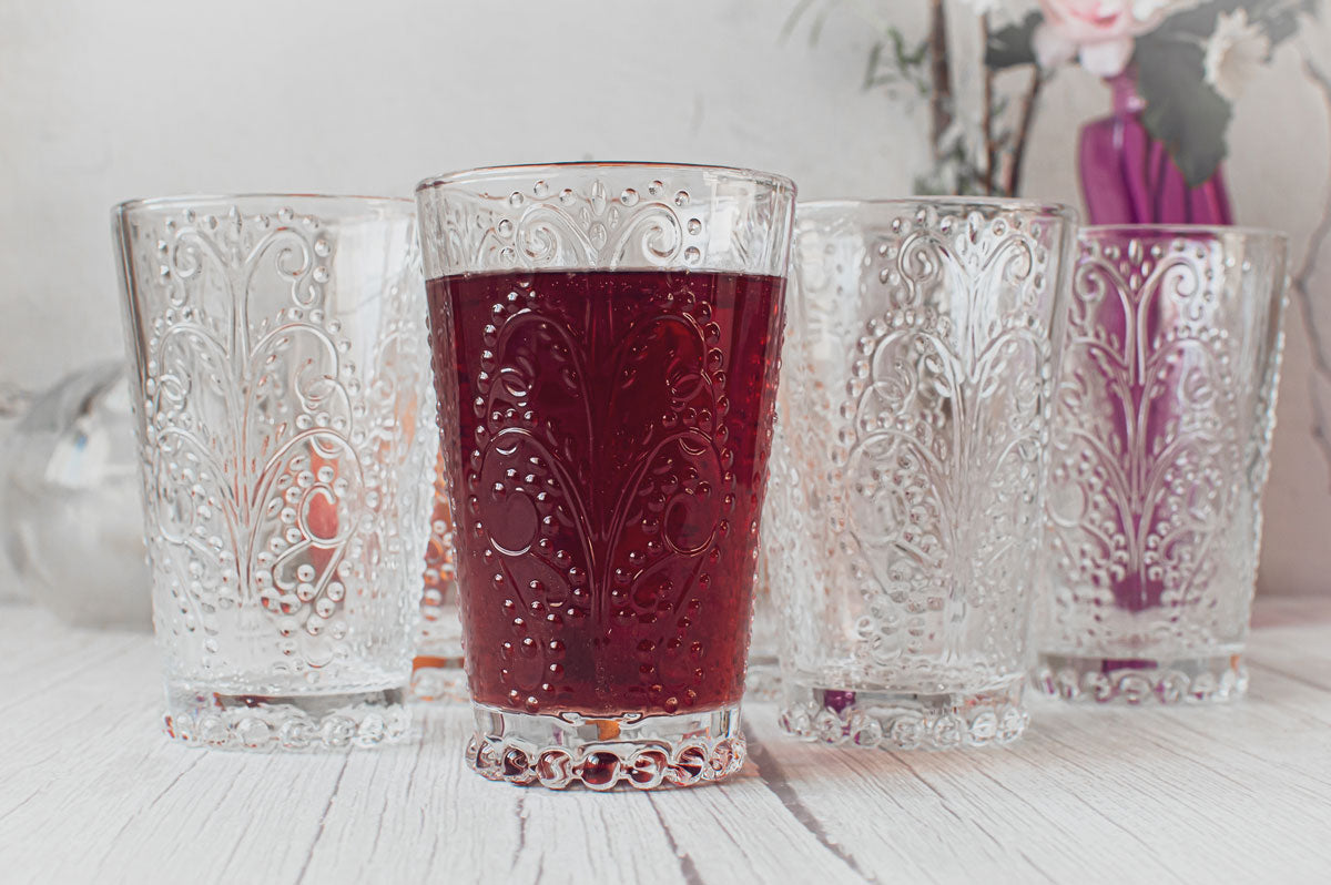 6 drinking glasses with relief 350ml cocktail glasses juice glasses red wine glasses white wine glasses