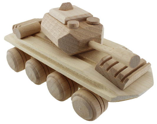 Jouet en bois voiture blindée jouet de réservoir en bois décoration en bois non traité