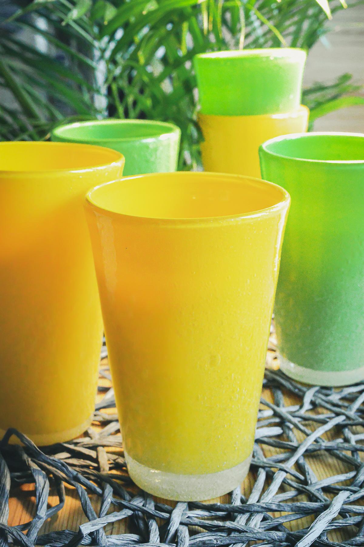 6 verres à boire 320 ml en vert jaune verres à jus verres à eau verres à cocktail
