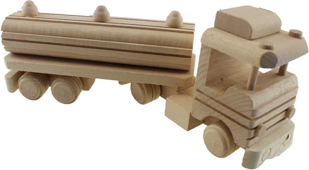 Wooden toy car truck tank wooden tank toy untreated decoration