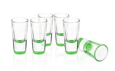 6 shot glasses tequila glasses green glasses liquor shots stamper vodka glasses