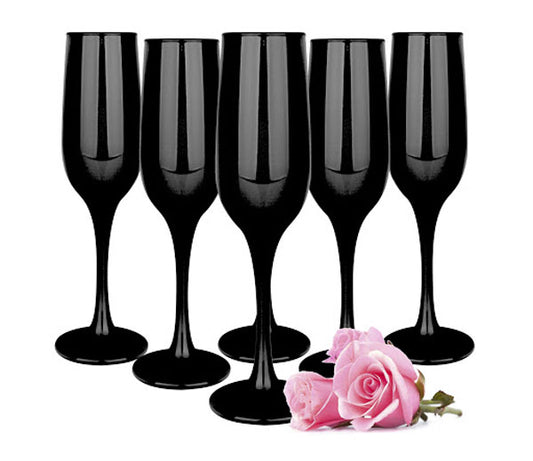 6 black champagne glasses 200ml champagne flutes champagne prosecco champagne glass prosecco glass