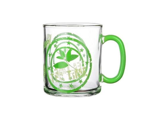6 tea glasses 300ml with handle and Tea Time motif tea set tea mug glass set