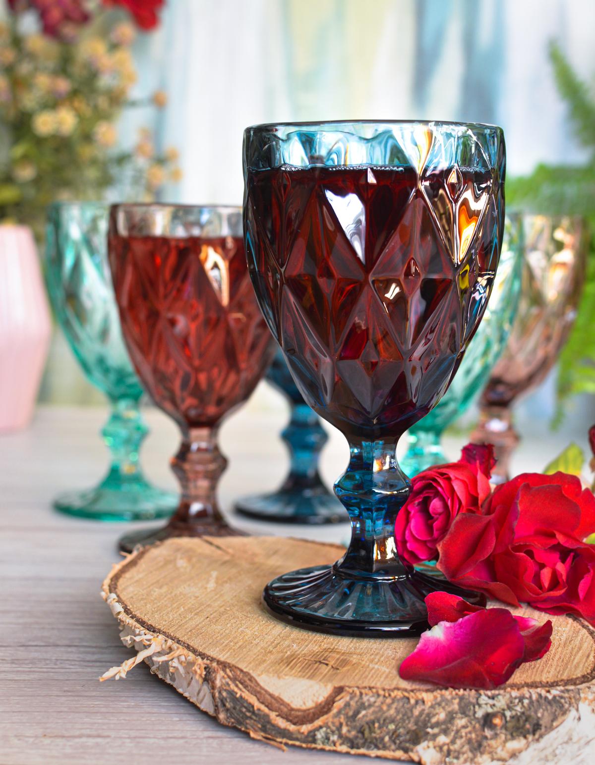 6 colorful wine glasses 300ml wine glass red wine glasses white wine glass
