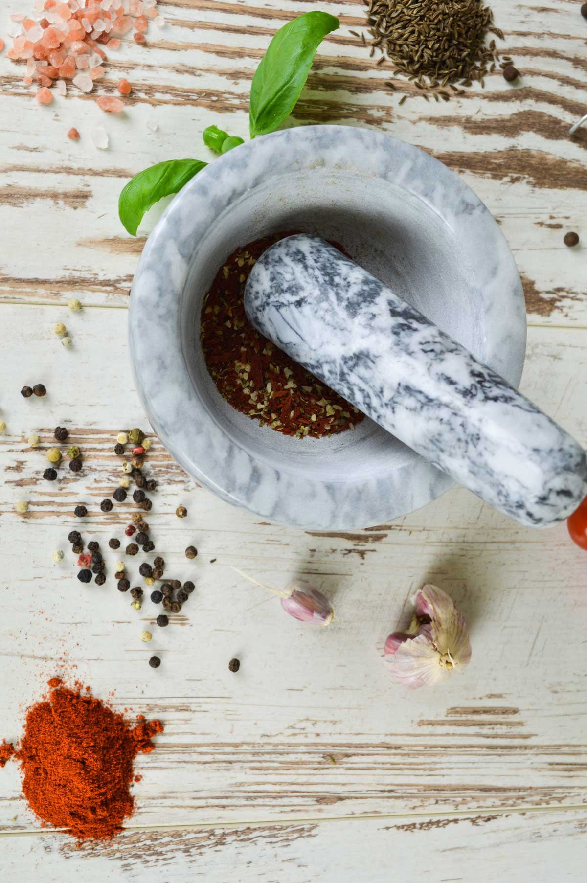 Mortar with pestle 2 pieces made of marble Ø13 Schlegel crusher spice mortar 2.3 kg