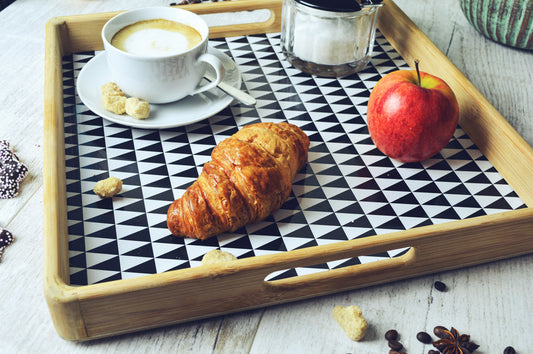 Serviertablett mit Motiv Holztablett Tablett Frühstückstablett Servierplatte