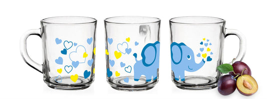Sendez 6 animal motif mugs cups 230 ml tea glasses children's glasses drinking glasses juice glasses