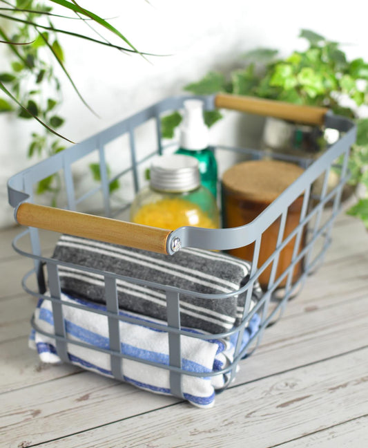 Storage basket made of metal, wire basket, mesh basket, metal basket, all-purpose basket, laundry basket, grey