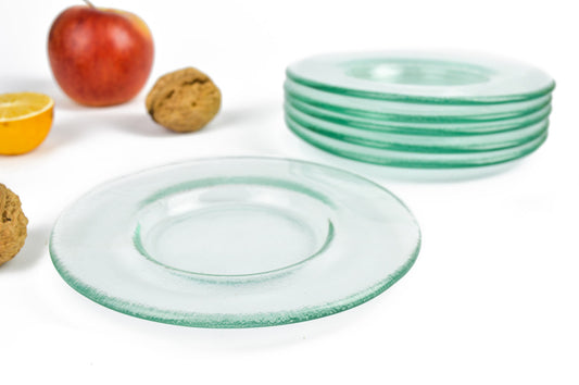 6 saucers glass plates drinks coasters set coffee saucers