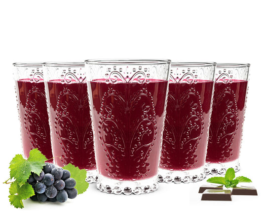 6 drinking glasses with relief 350ml cocktail glasses juice glasses red wine glasses white wine glasses