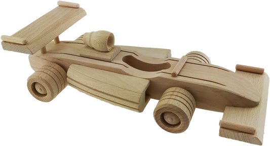 Wooden toy racing car wooden car wood untreated decoration