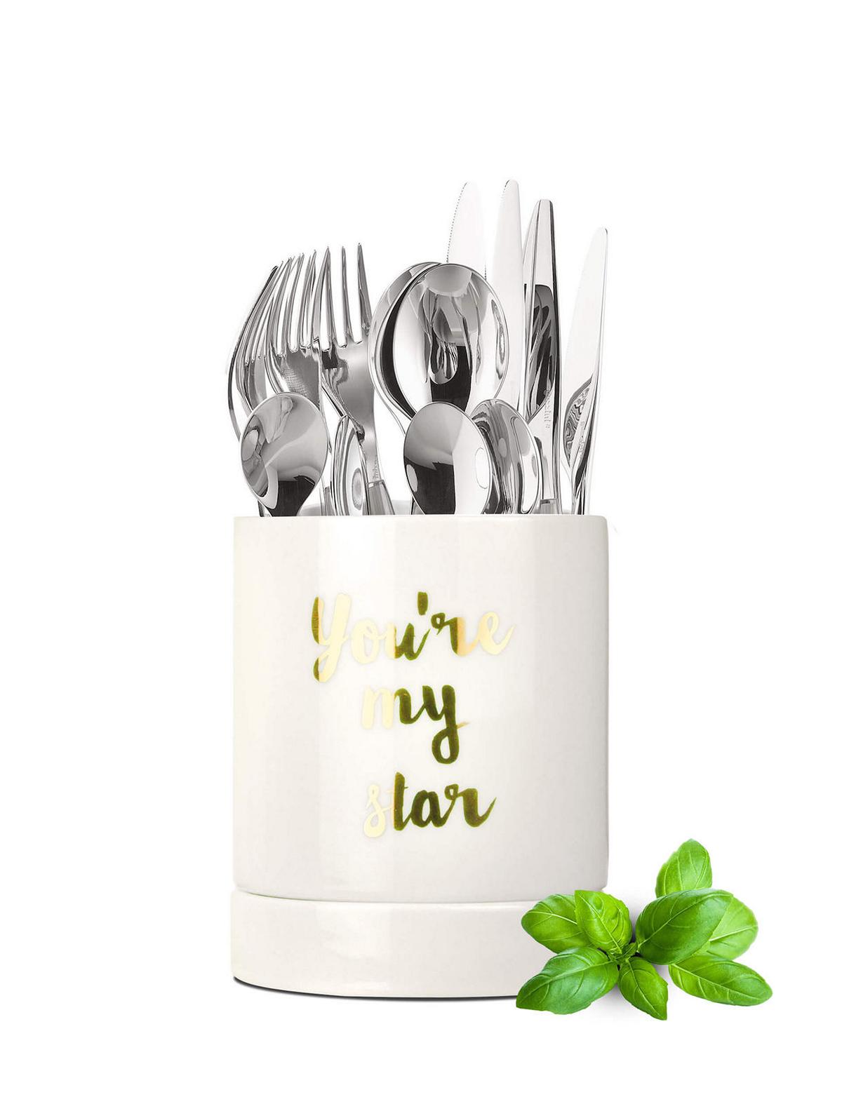 Cutlery holder with drainer made of porcelain cutlery basket cutlery container cutlery drainer cutlery stand drainer