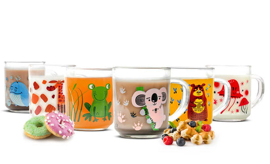 6 tasses pour enfants à motif animalier 230 ml verres à thé tasses verres pour enfants tasses à thé verres à boire