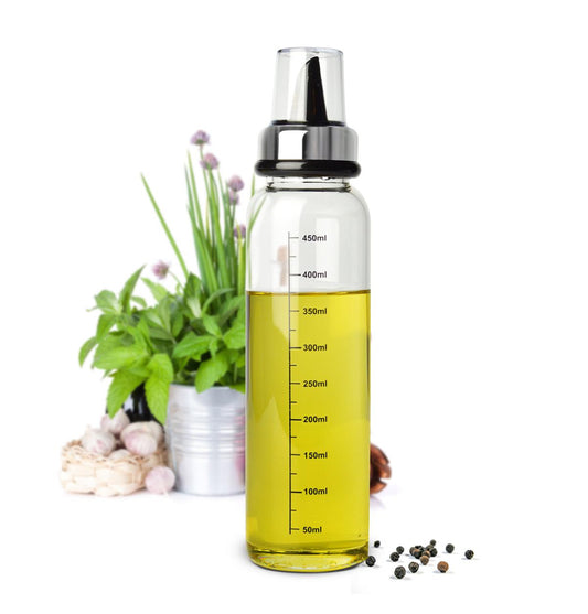 Vinegar oil bottle 500ml with pourer and cap drip-free with scale oil dispenser vinegar dispenser