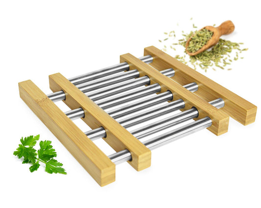 Extendable coaster for pots, pans and casserole dish pot rack grid