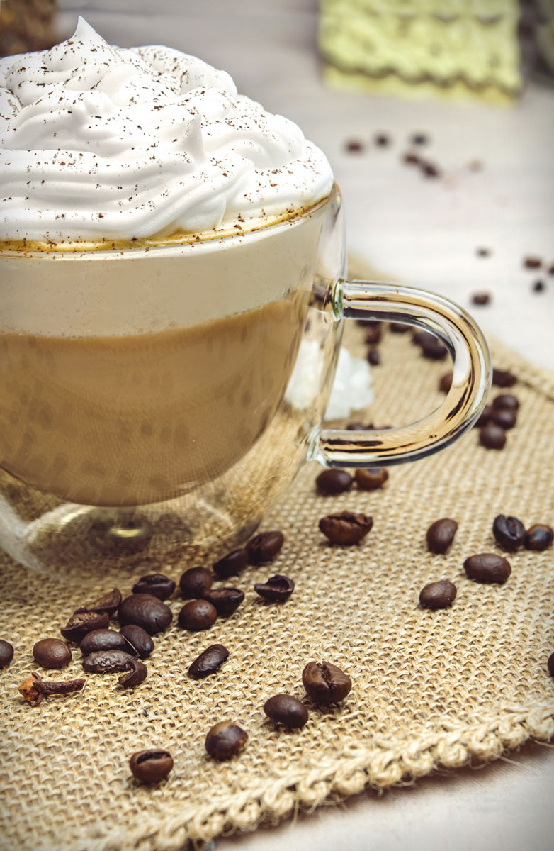 4 Doppelwandige Cappuccino Tassen mit Henkel 300ml Kaffeegläser Teegläser