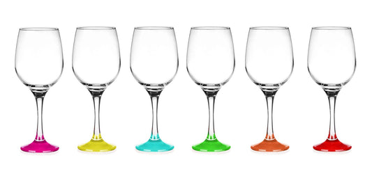 6 verres à vin 250 ml avec pieds colorés ensemble de verres à vin verres à vin rouge gobelets à vin