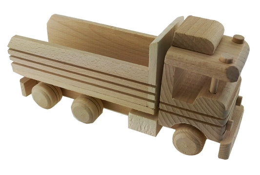 Wooden toy truck wooden car wood untreated 24cm decoration