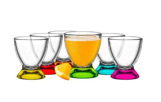 6 coquetiers en verre coloré support à oeufs porte-oeufs coquetiers en verre