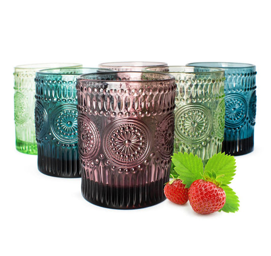 6 Bunte Trinkgläser 320ml Wassergläser Saftgläser Cocktailgläser Adele