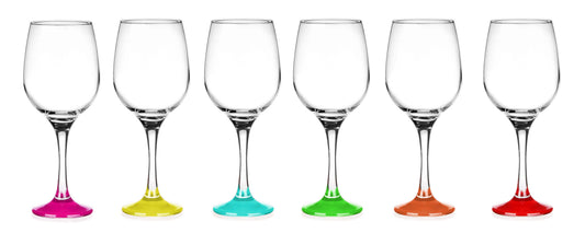 6 verres à vin 250 ml avec pieds colorés ensemble de verres à vin verres à vin rouge gobelets à vin