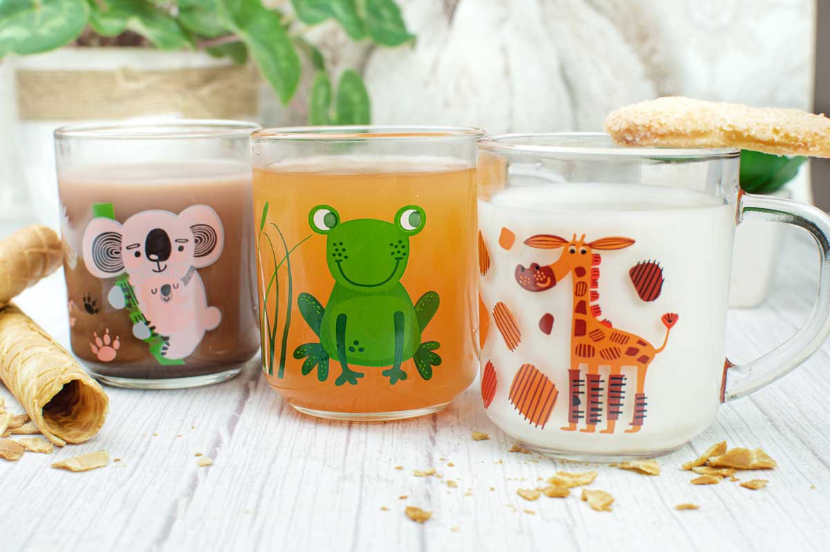 6 animal motif children's cups 230 ml tea glasses cups children's glasses tea cups drinking glasses