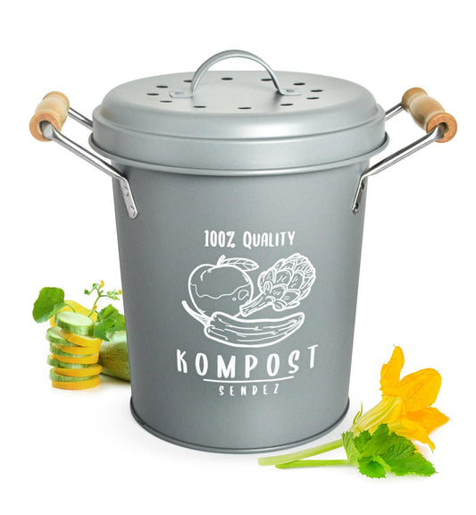 Compost bin with activated carbon filter, compost bin, rubbish bin, waste bin