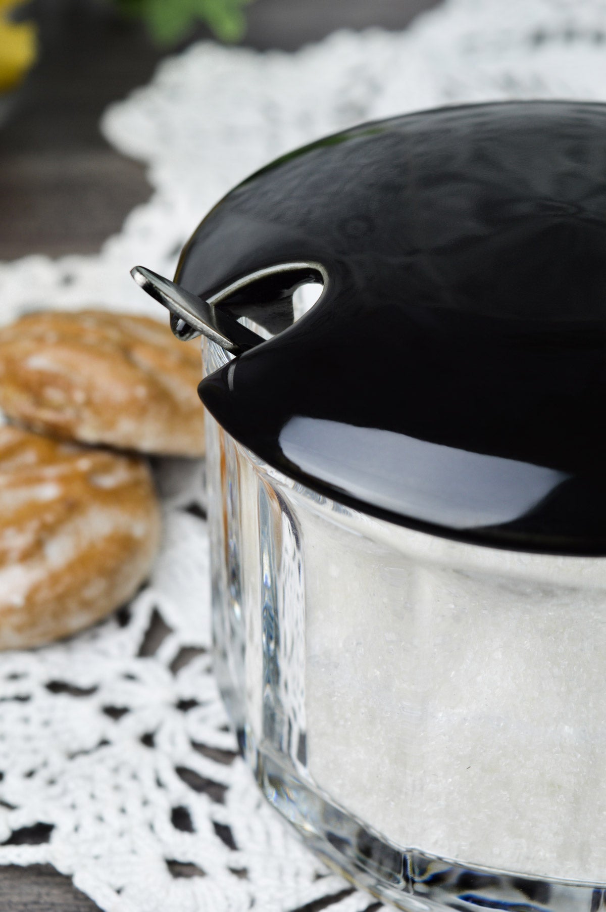 Zuckerdose mit Deckel +Löffel Vorratsdose Marmeladendose Gewürzdose Pa