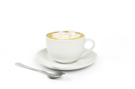 6 Cappuccino Tassen 210ml mit Unterteller aus Porzellan Kaffeetassen B-Ware