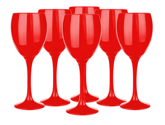 Ensemble de verres à vin 300 ml dans un paquet de 6 verres à vin peints à la main de couleur arc-en-ciel rouge