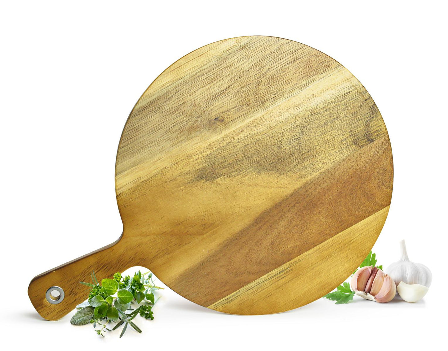 Pizza board with handle made of mango wood, wooden board, snack board, cheese board, cutting board
