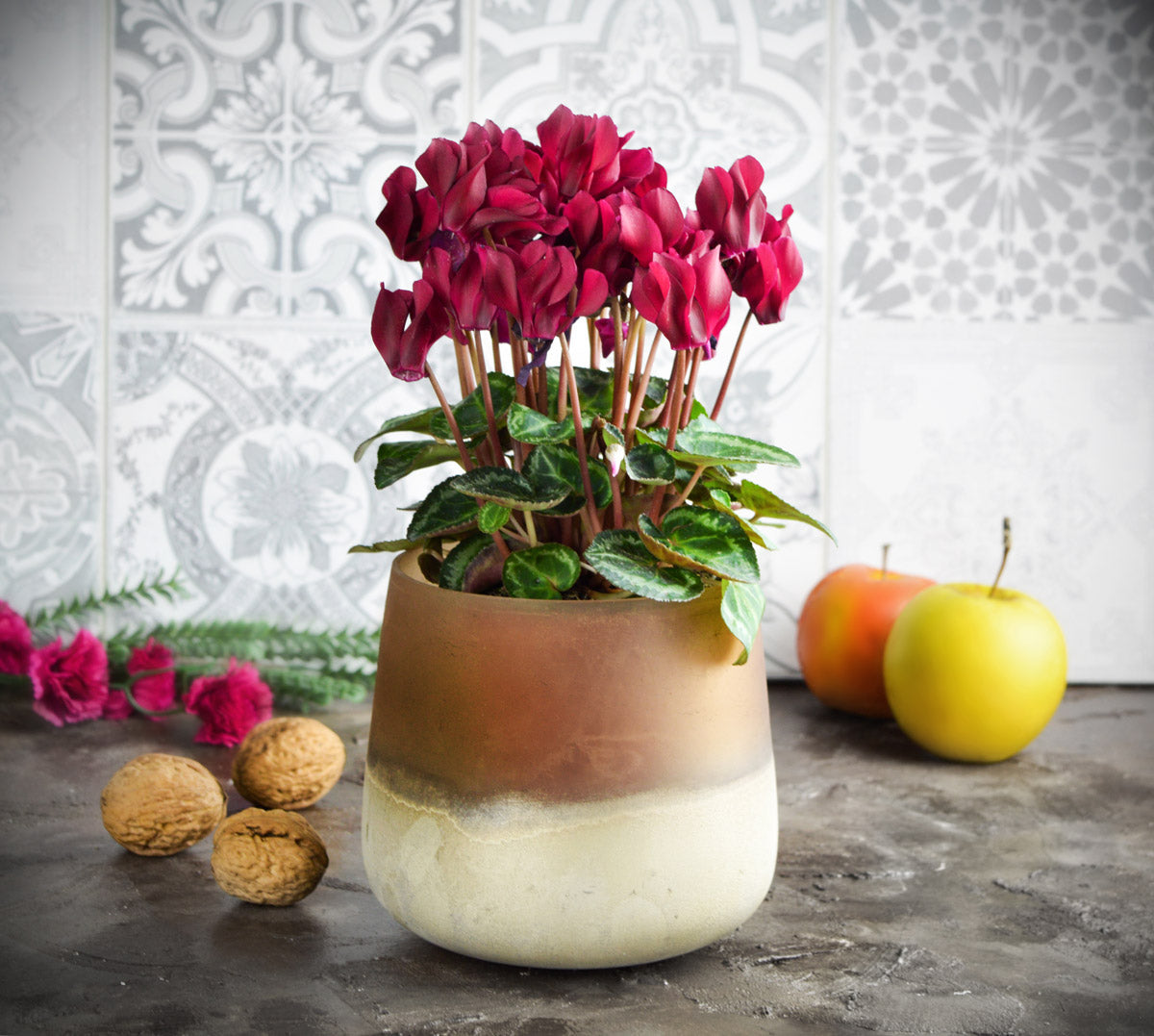 Vase à fleurs Barbara vase de table vase en verre vase décoratif pot de fleur pot de plante