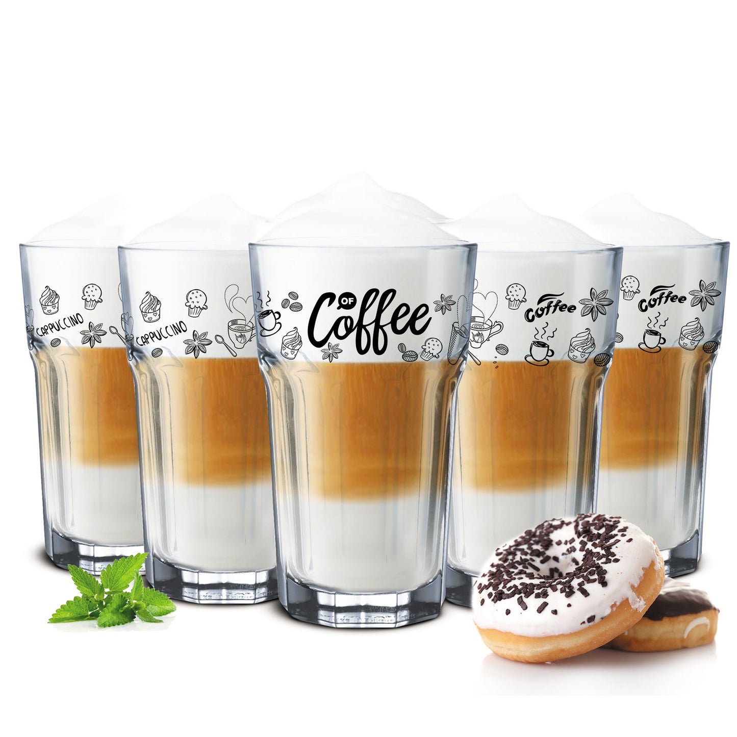 6 Kaffeegläser 300ml Latte Macchiato Gläser Teeggläser Cocktailgläser Caipirinha B-WARE
