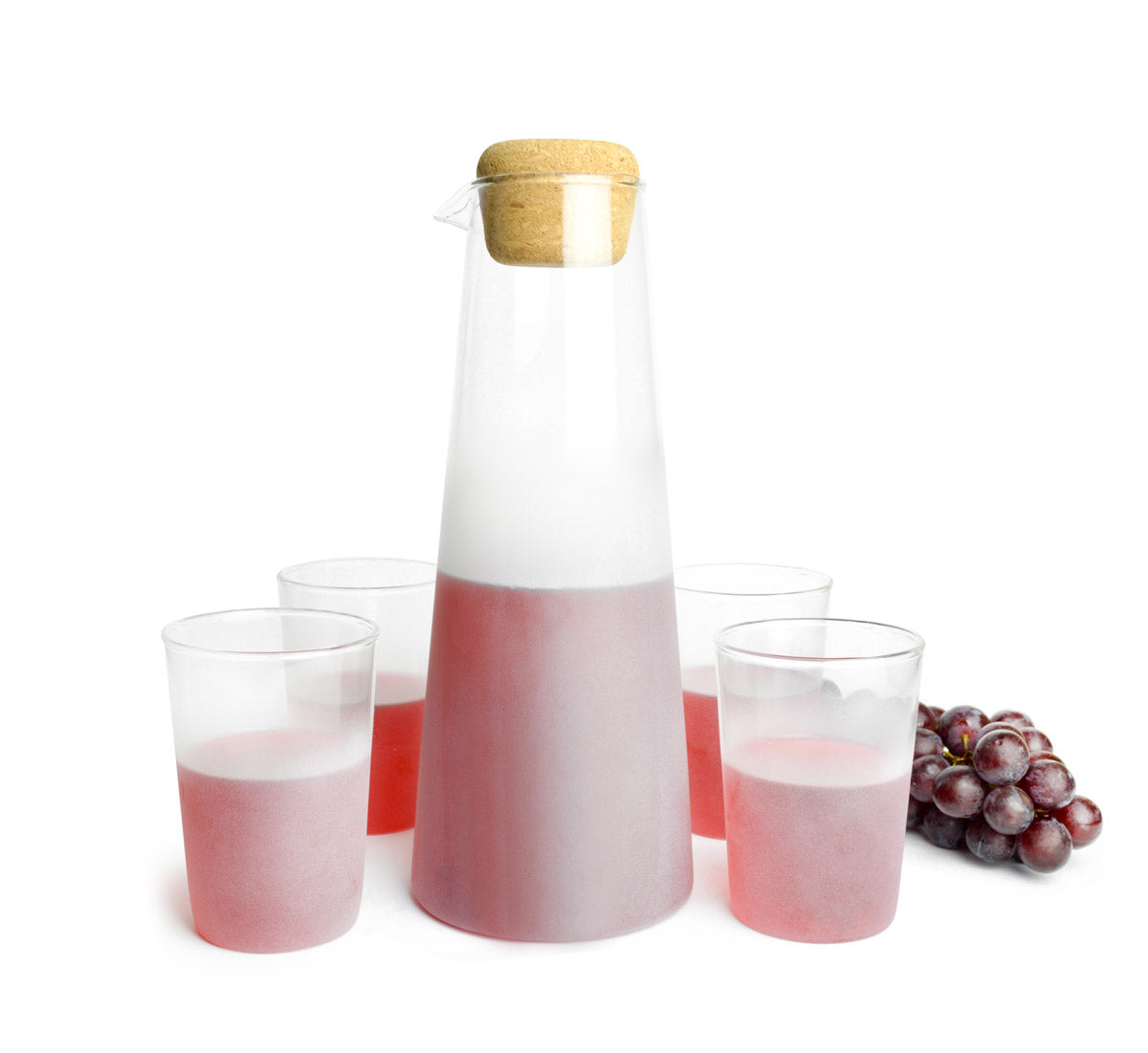 Carafe en verre avec couvercle en liège et 4 verres carafe à eau carafe à vin carafe verres à jus