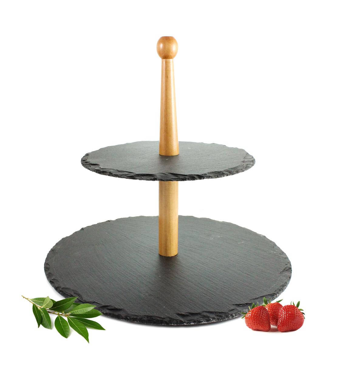 2-tier cake stand Ø30cm made of slate cake plate cake stand serving stand