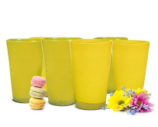 6 drinking glasses 320ml in yellow juice glasses water glasses cocktail glasses B-STOCK