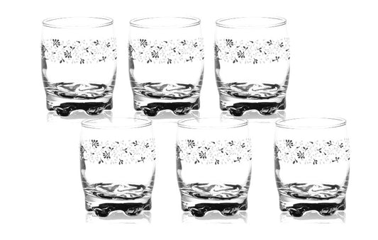 6 long drink glasses 250ml with leaf motif, water glasses, drinking glasses, juice glasses