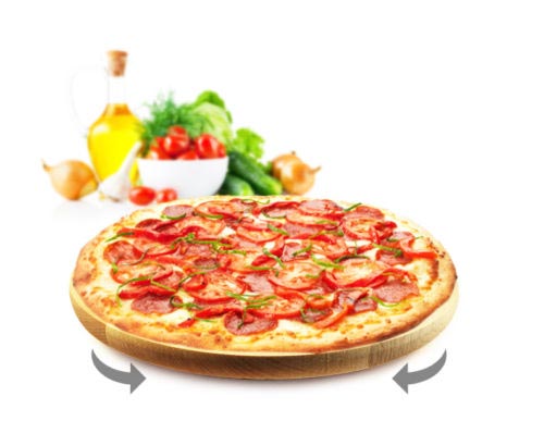 Plateau tournant 4 tailles, assiette à pizza, assiette à snack, assiette rotative, assiette à fromage, assiette de service