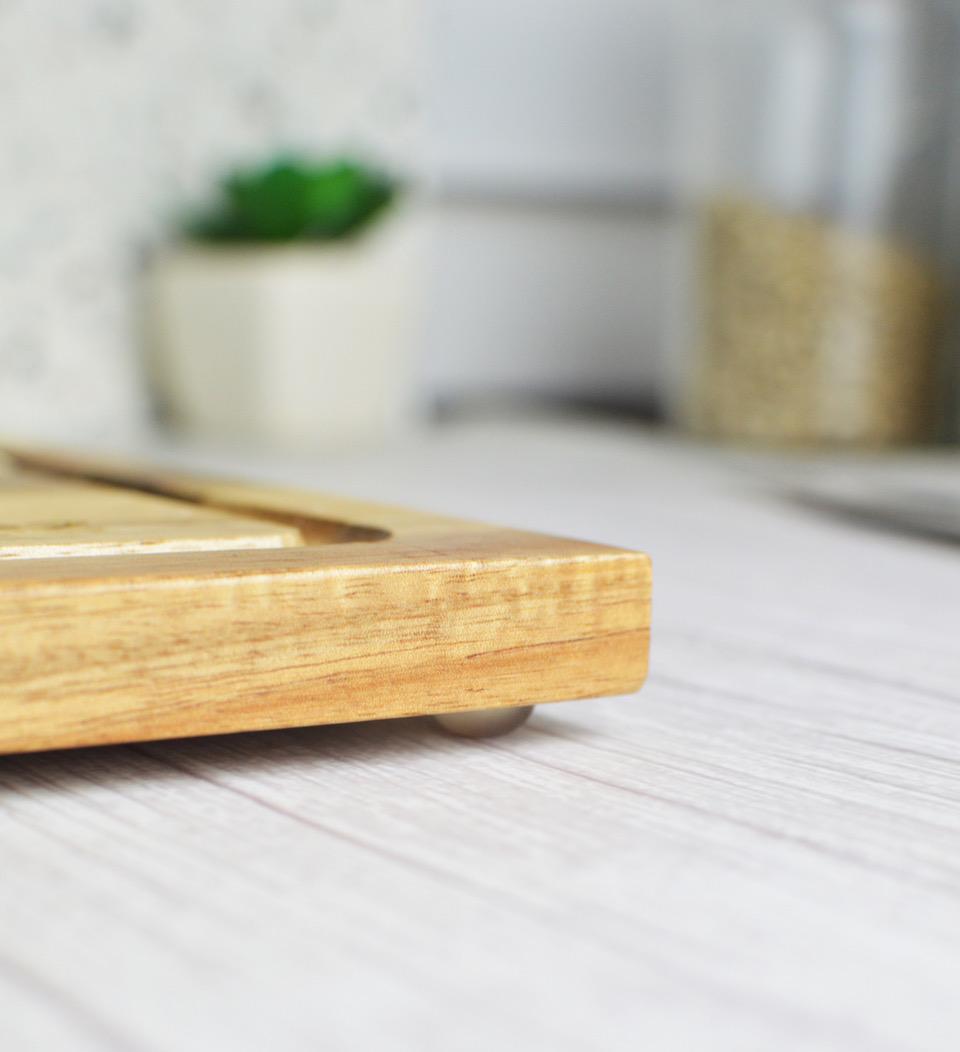 Large cutting board 40x30 made of acacia kitchen board breakfast board serving board with juice groove