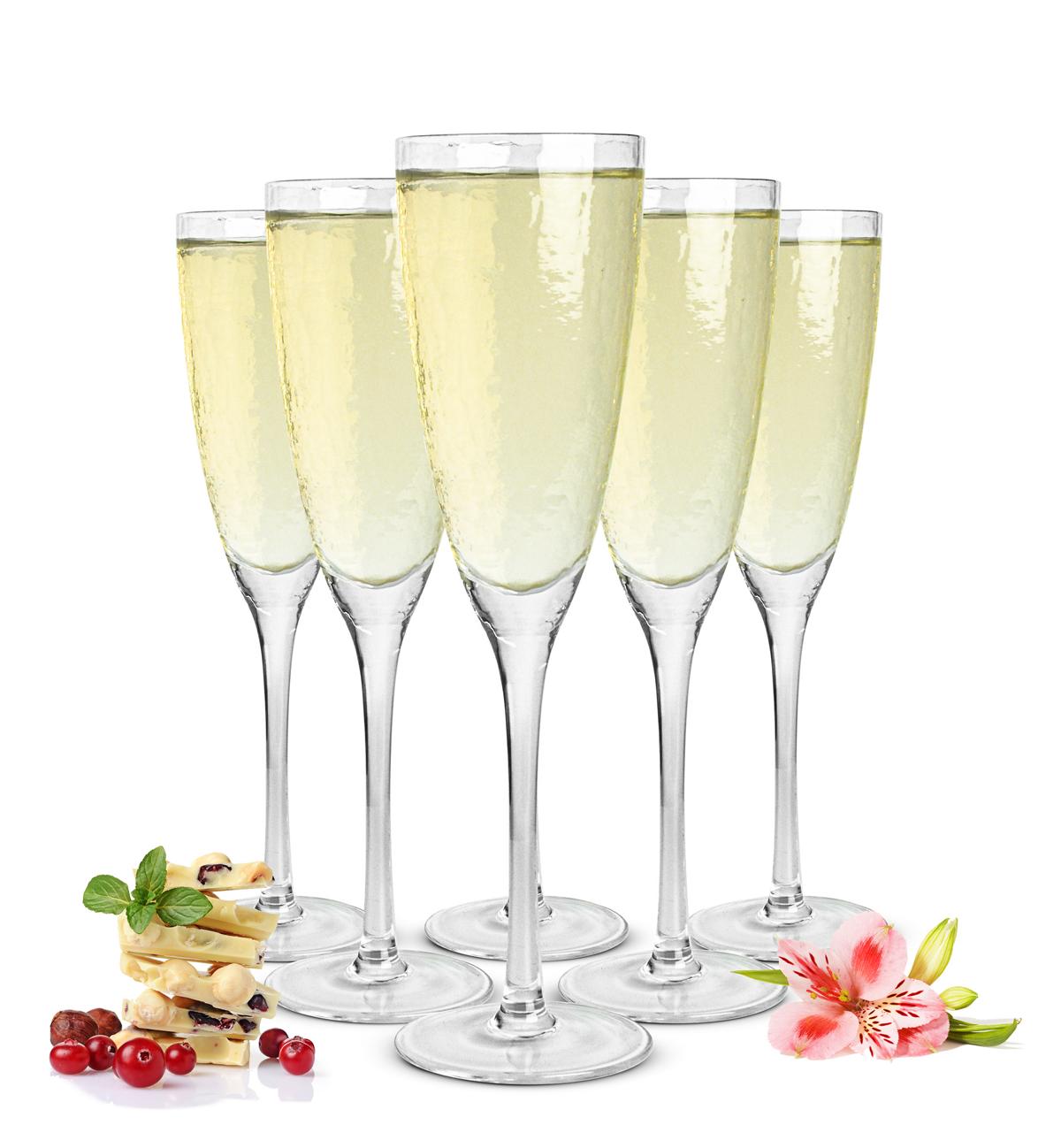 Verres à champagne faits main Sendez dans un pack de 6 verres à champagne verres à champagne Prosecco